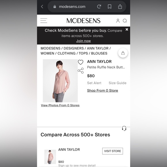 NWOT Ann Taylor Loft Ruffle Collar Pinstripe Button Down Shirt Tunic Extra Small - Picture 5 of 6